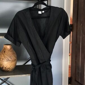 GAP Classic Black Dress - Size 10 TallGap linen wrap dress